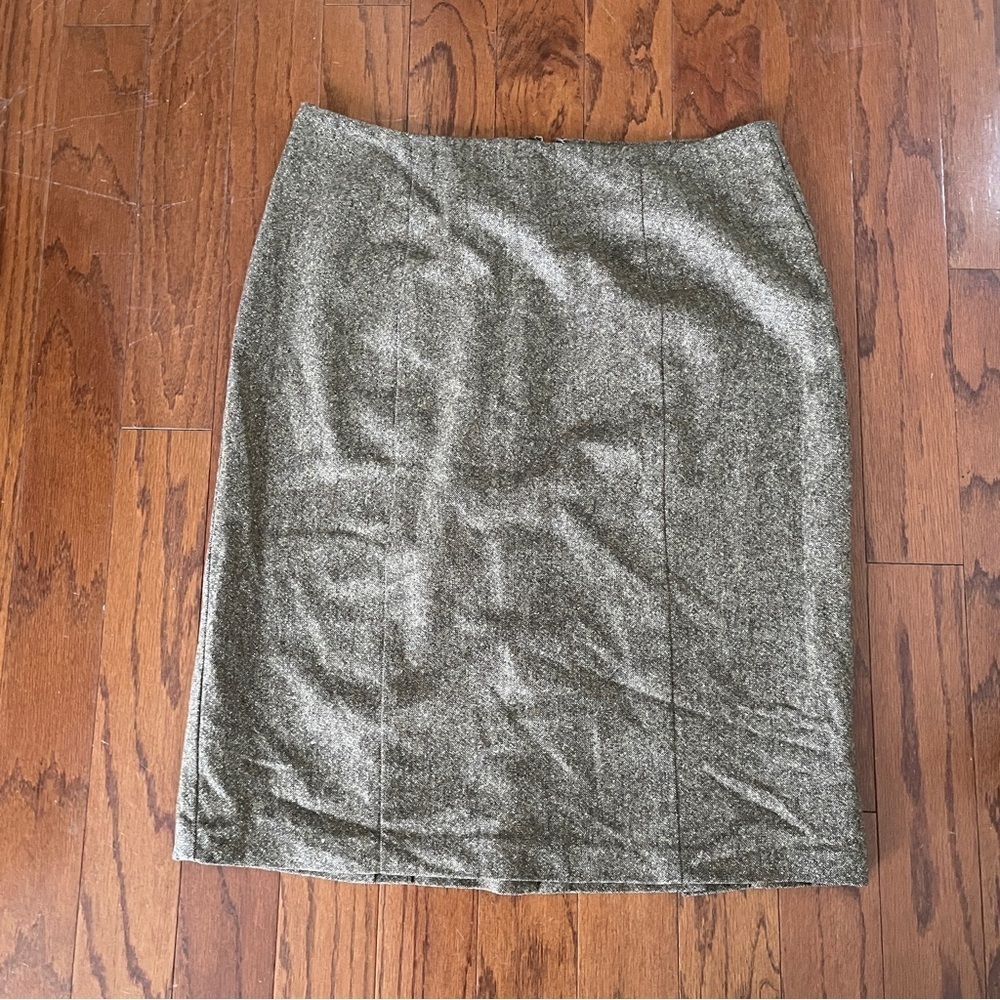Isabella Bird Brown Wool Pencil Skirt